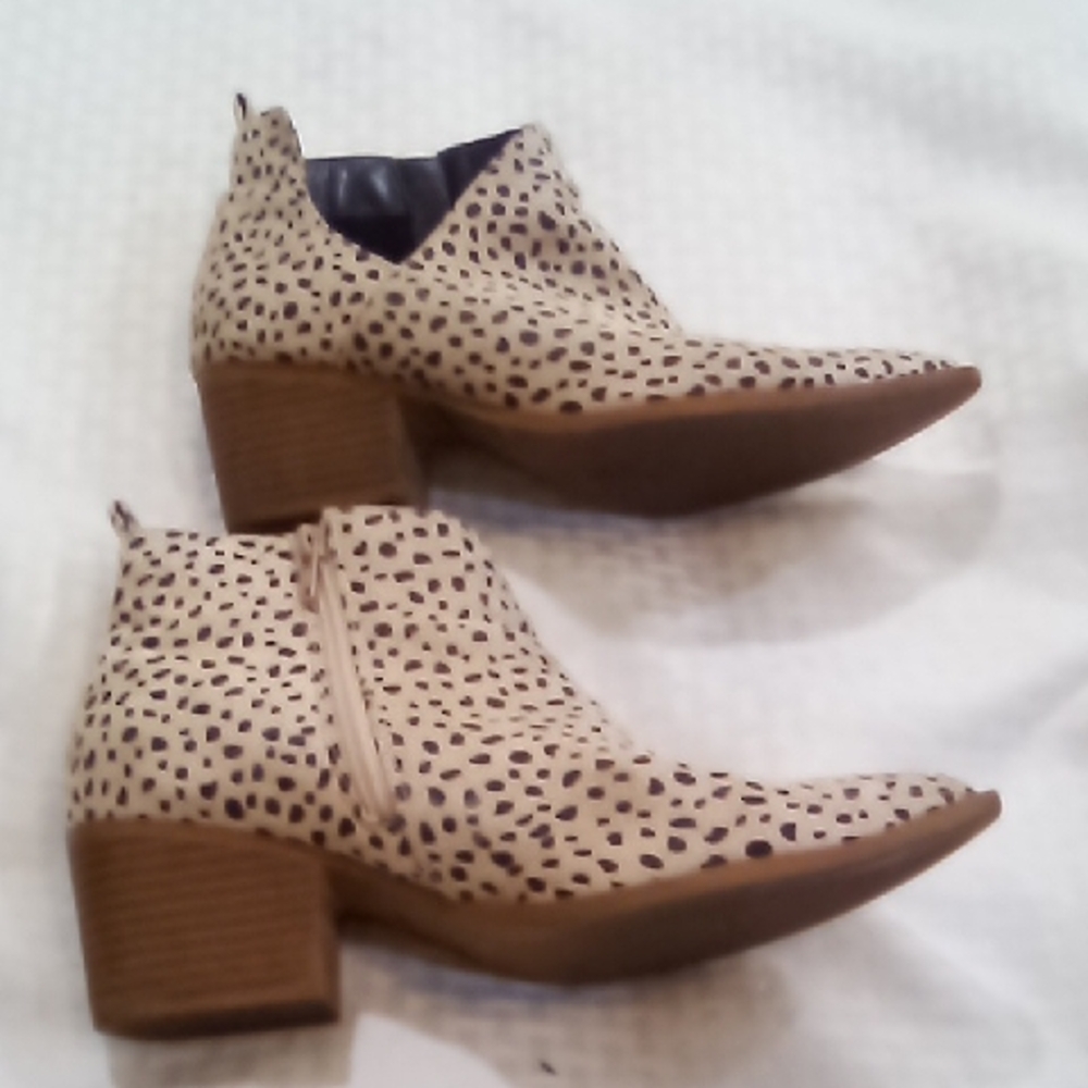 Stylish Cream and Black Ankle Booties